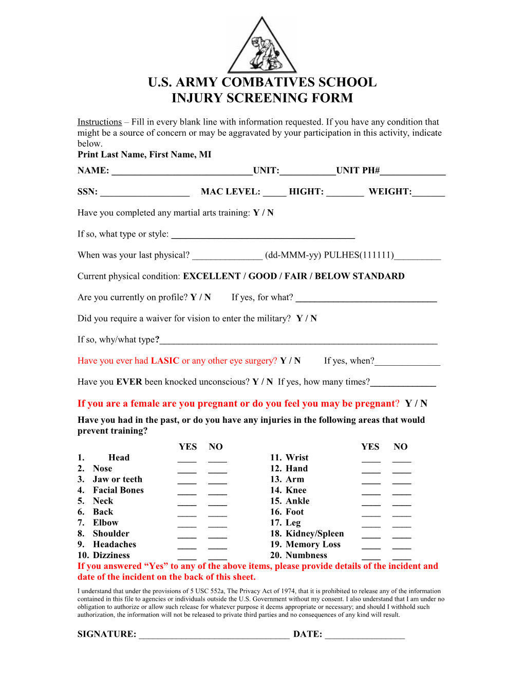 Injury Screening Form s1