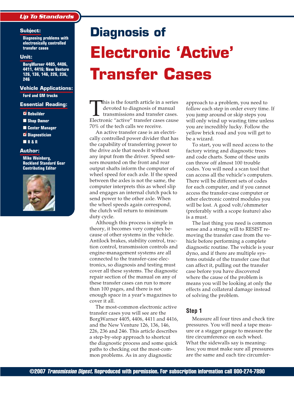 'Active' Transfer Cases