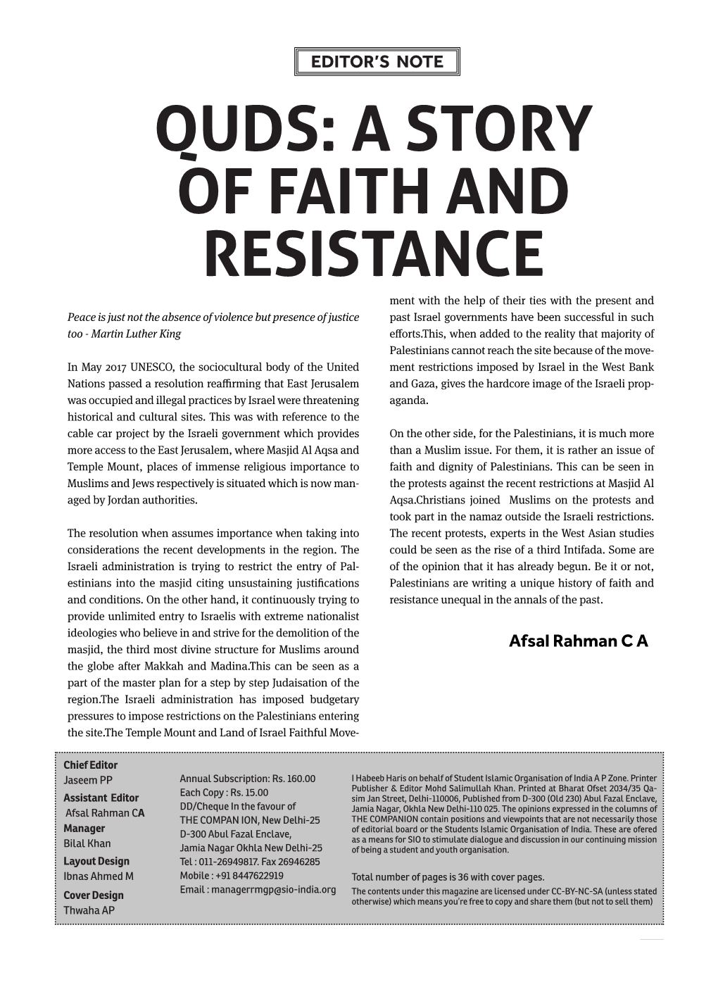 Quds: a Story of Faith and Resistance