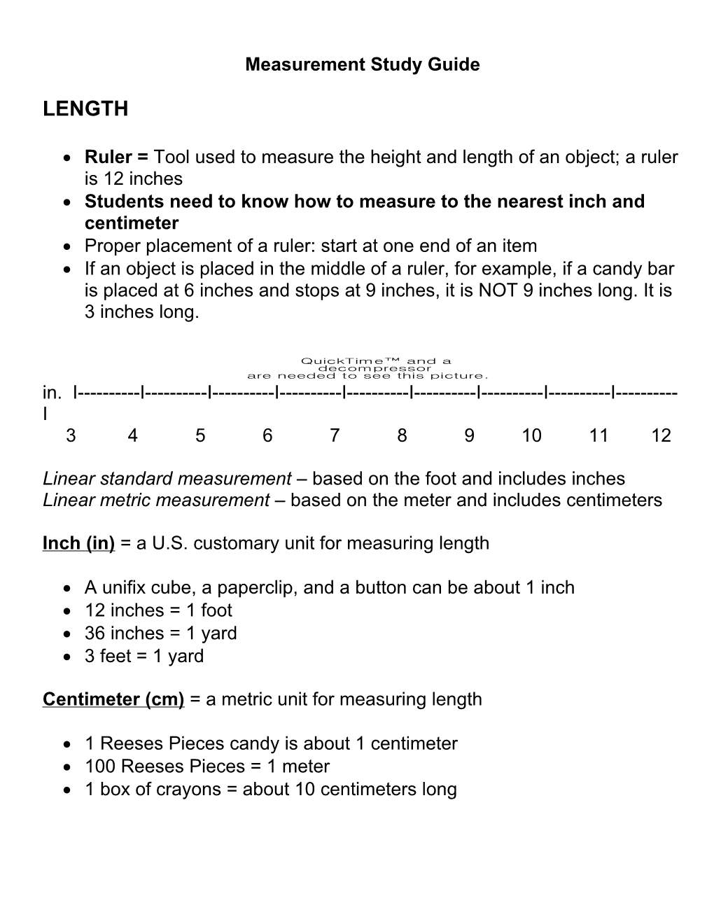 Measurement Study Guide