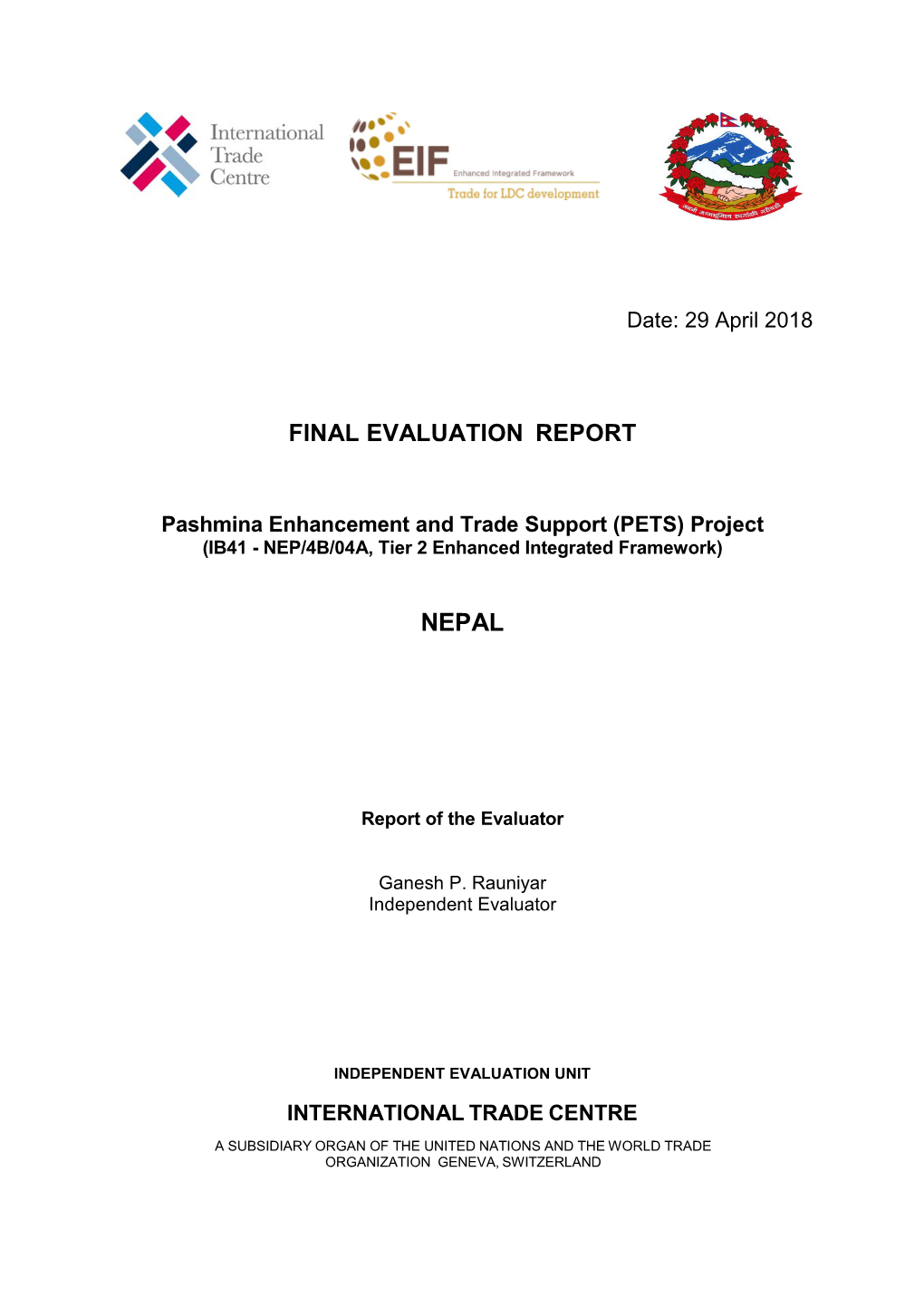 Final Evaluation Report Nepal