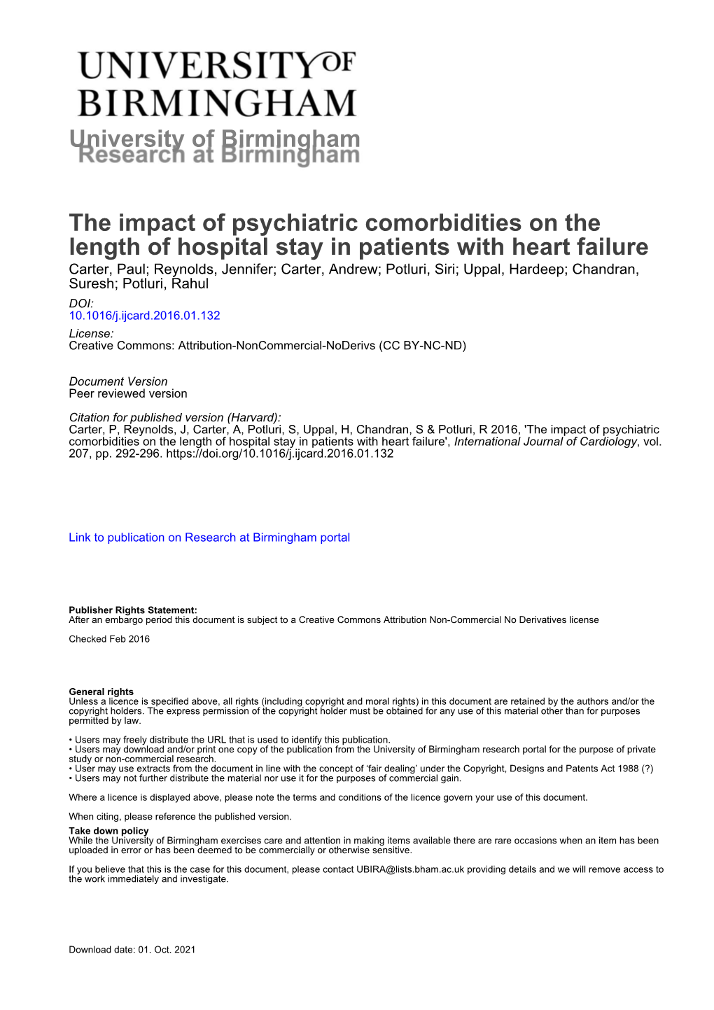 The Impact of Psychiatric Comorbidities on the Length
