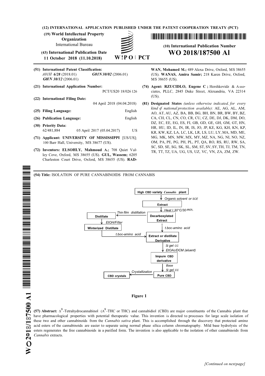 WO 2018/187500 Al 11 October 2018 (11.10.2018) W !P O PCT