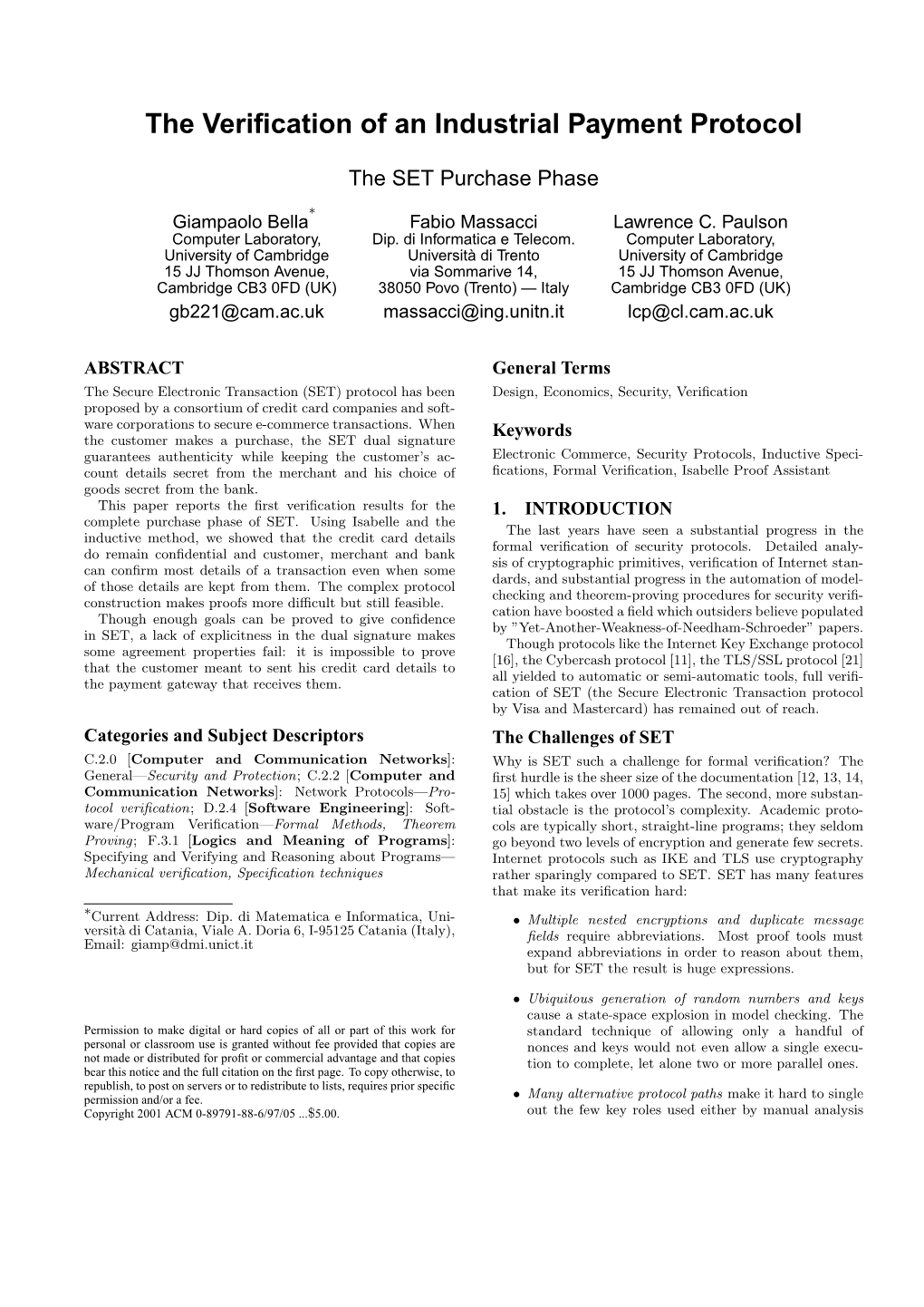 The Verification of an Industrial Payment Protocol