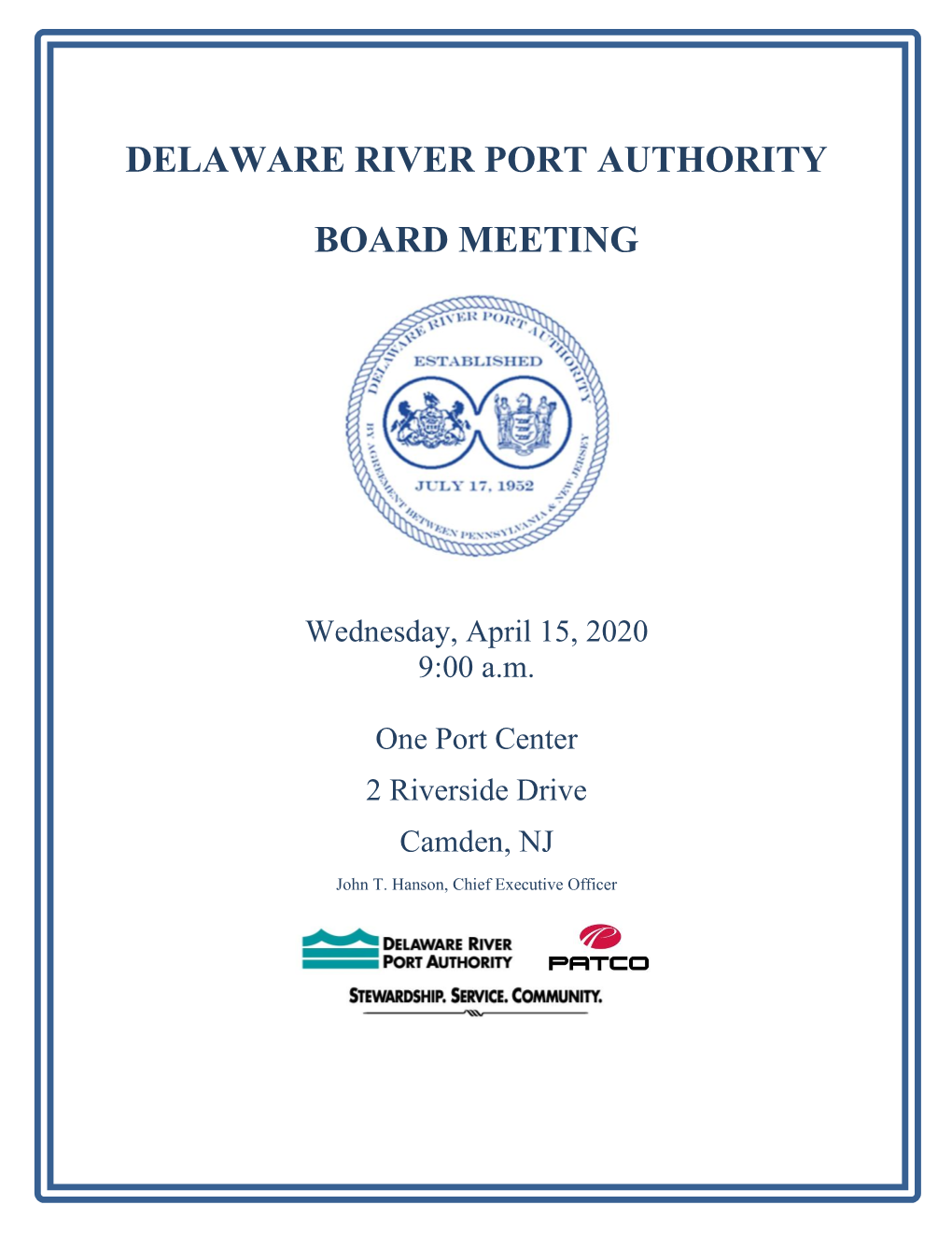 Delaware River Port Authority Board Meeting