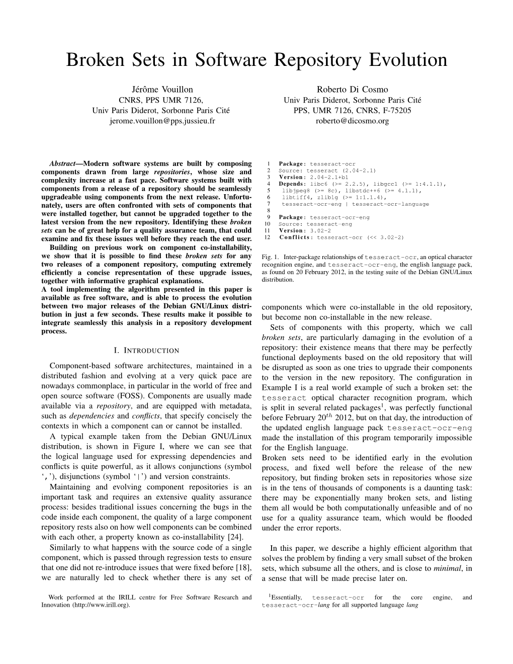 Broken Sets in Software Repository Evolution