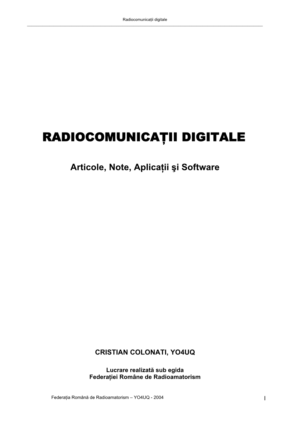 Radiocomunicaţii Digitale ______