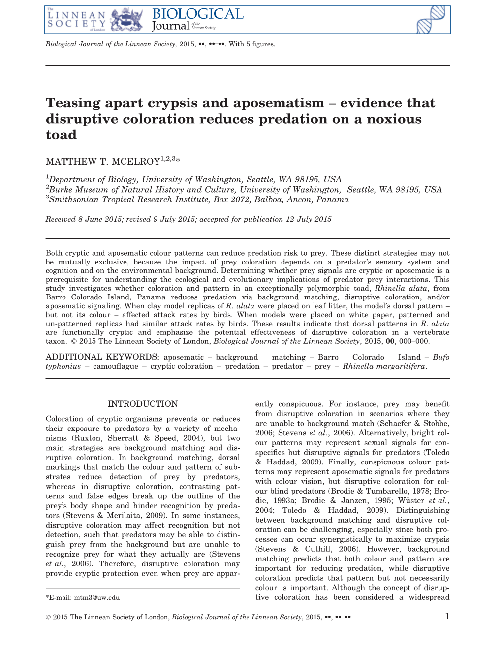 Teasing Apart Crypsis and Aposematism – Evidence