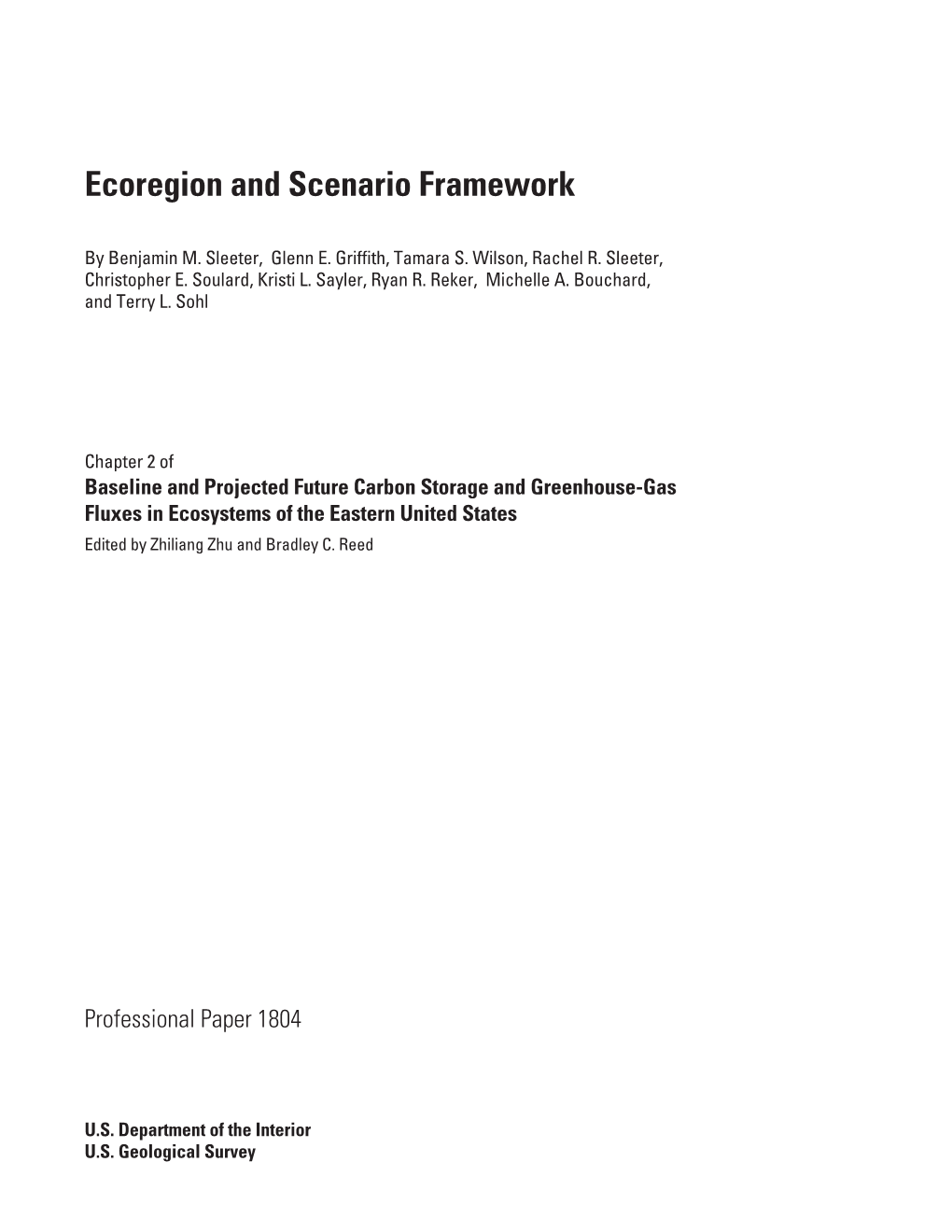 Chapter 2. Ecoregion and Scenario Framework