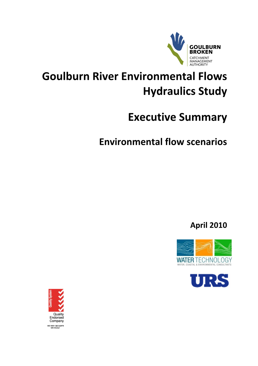 Goulburn River Environmental Flows Hydraulics Study Executive Summary