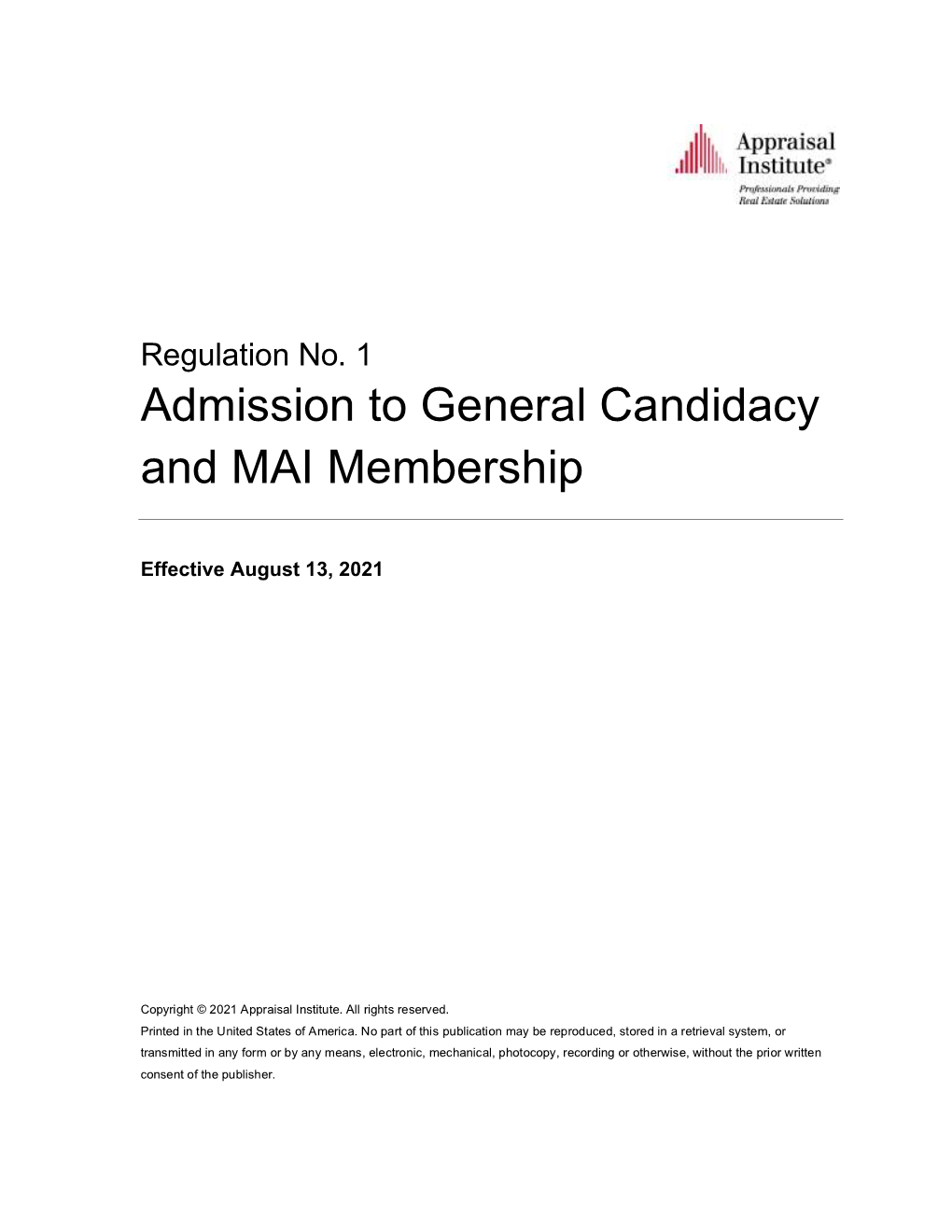 Admission to General Candidacy and MAI Membership