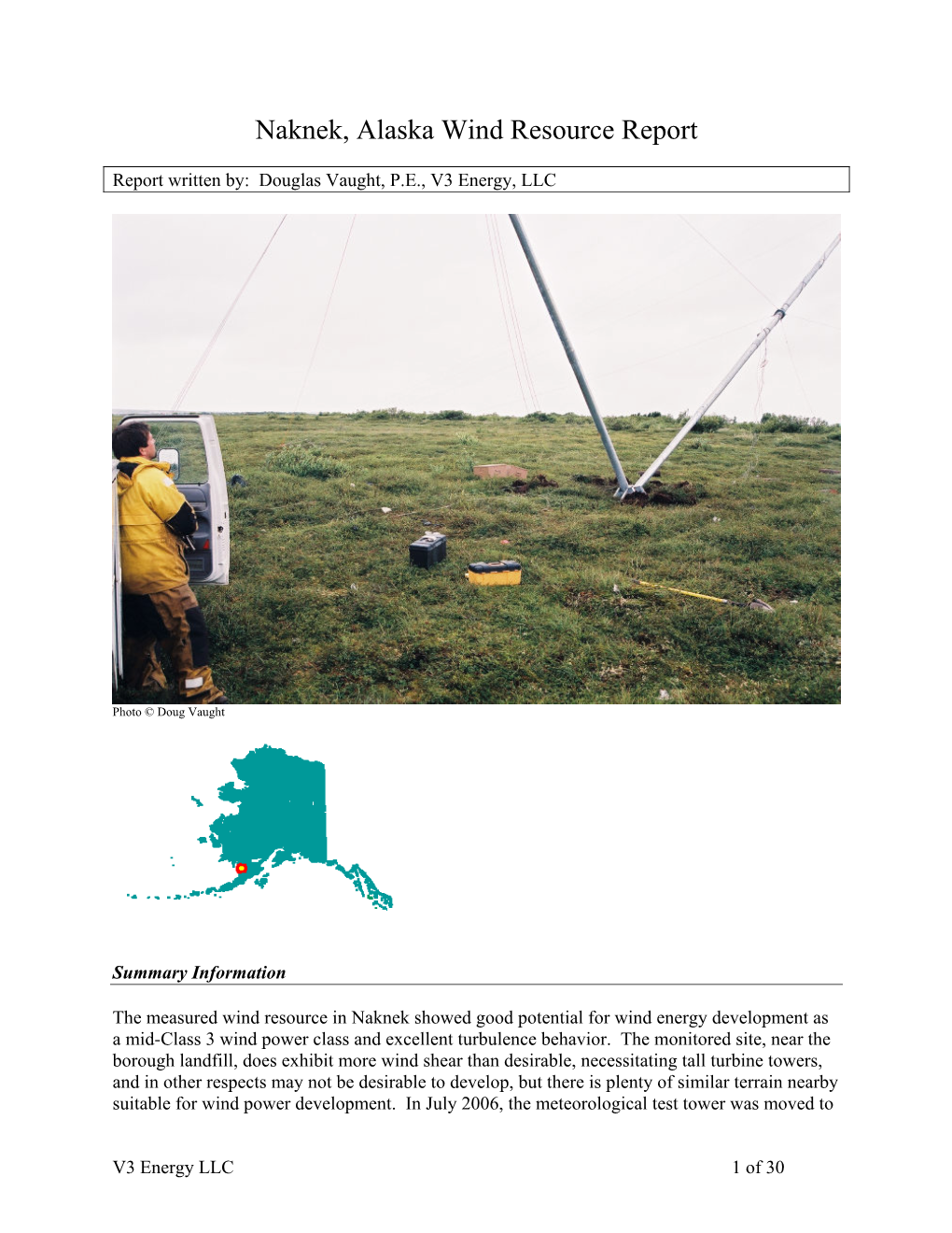 Naknek Wind Resource Report