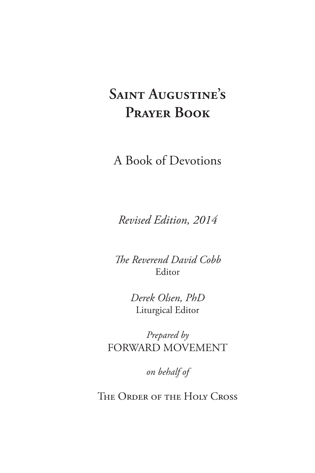 Saint Augustine's Prayer Book