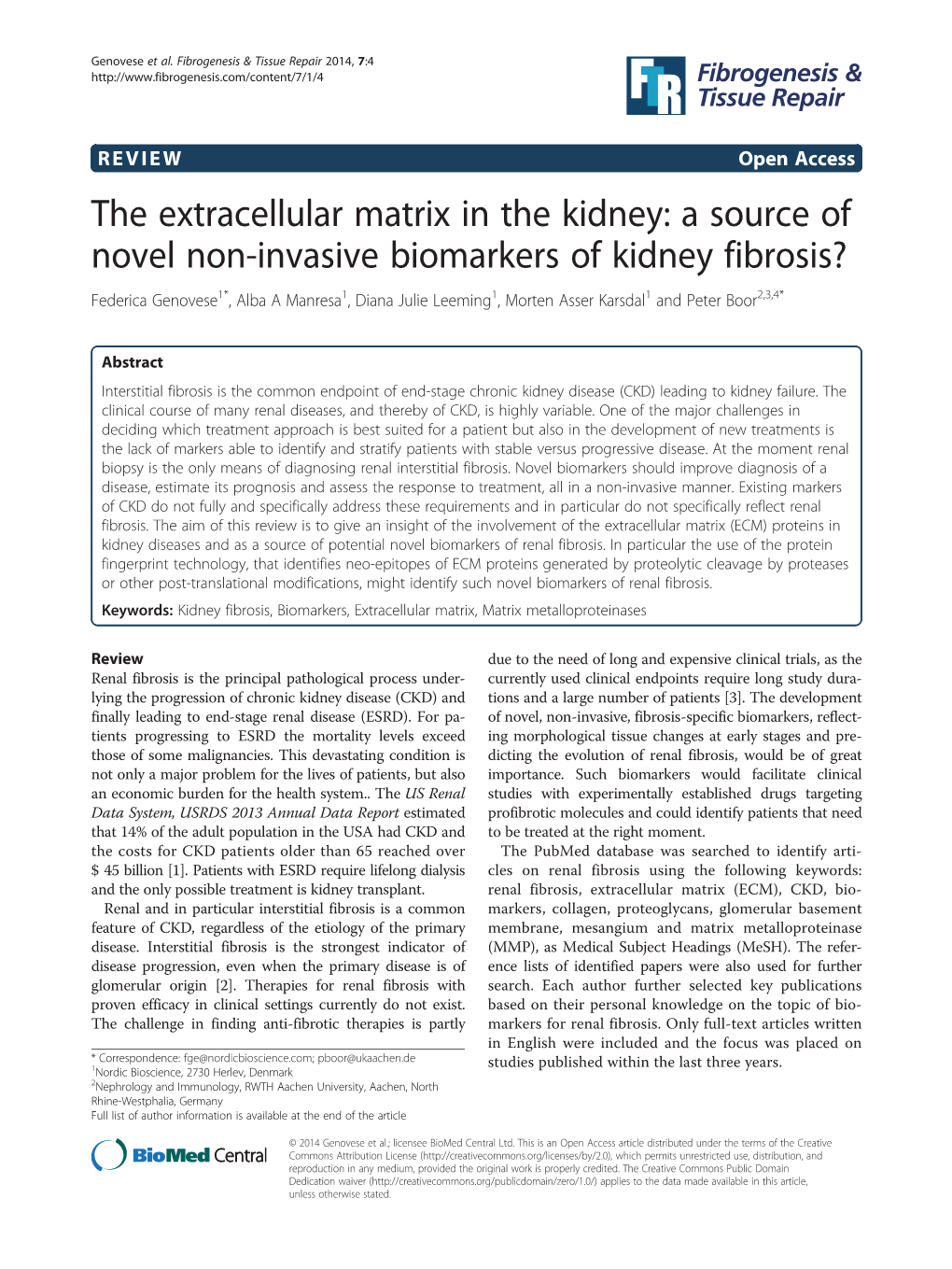 The Extracellular Matrix in the Kidney: a Source of Novel Non-Invasive