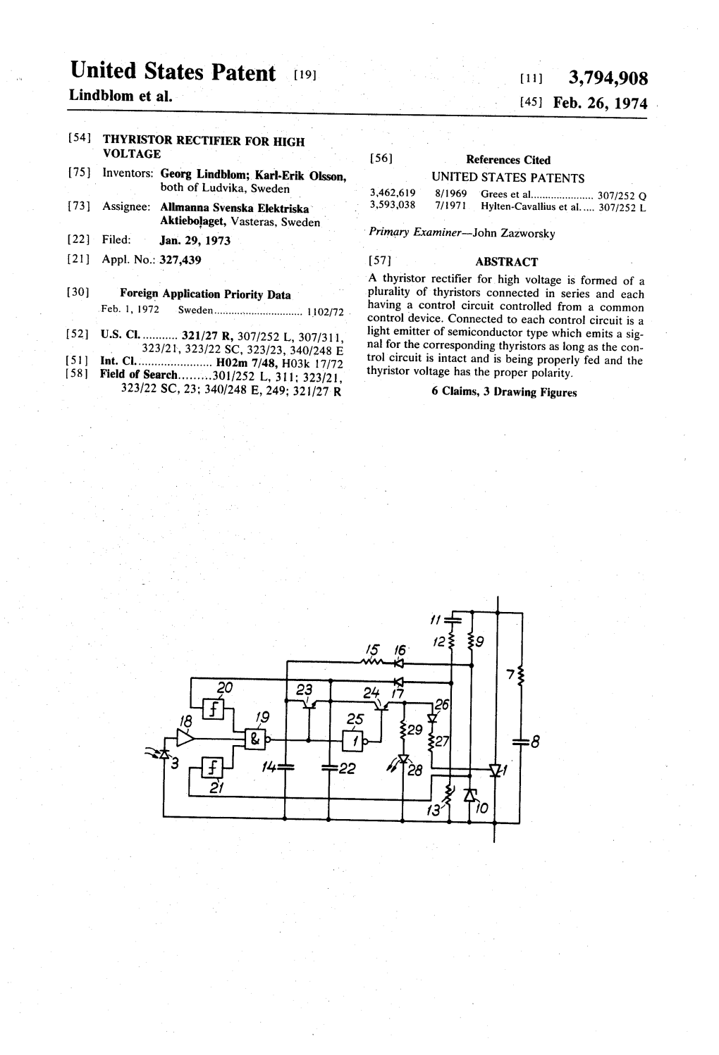 United States Patent (19) (11) 3,794,908 Lindblom Et Al