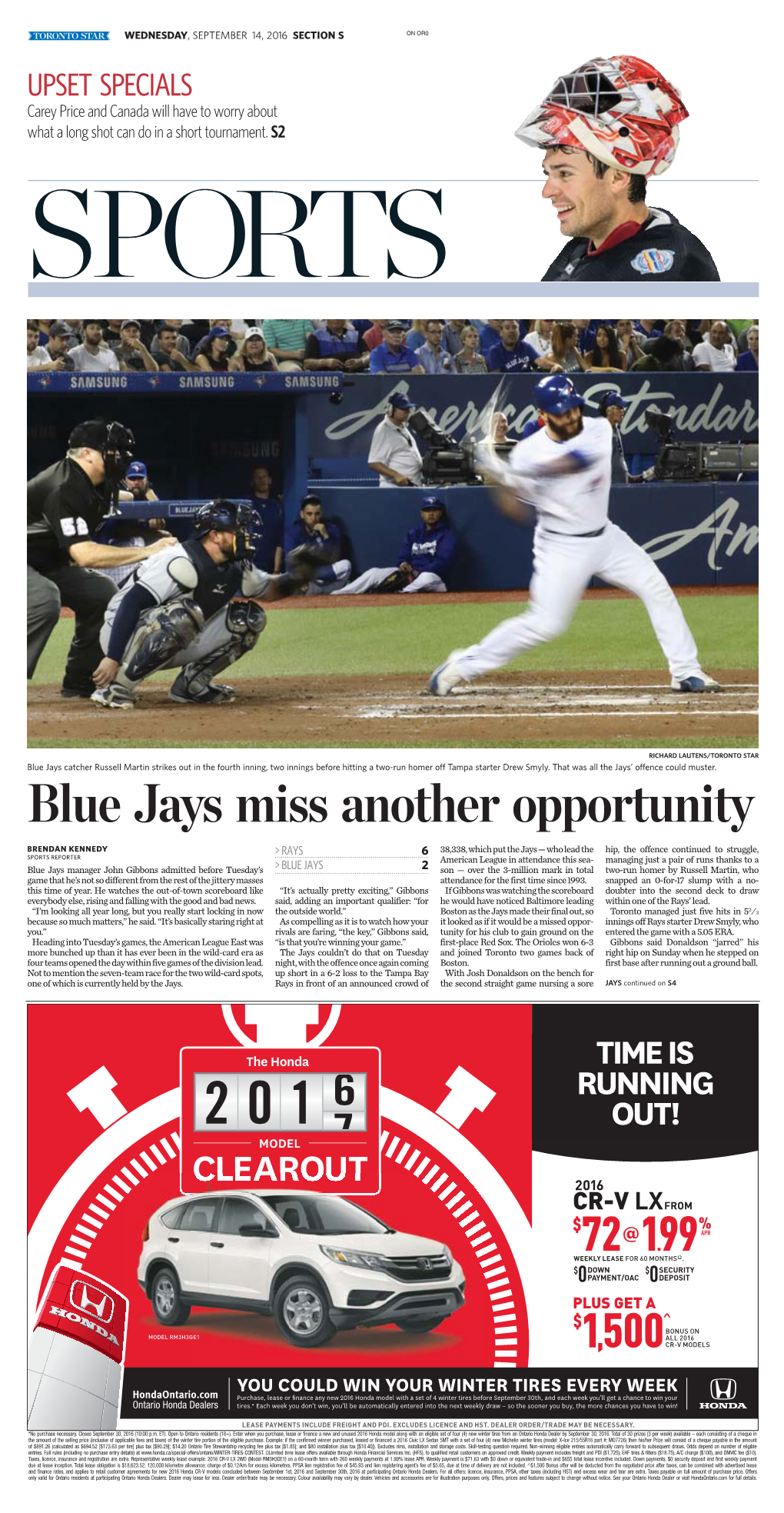 Blue Jays Miss Another Opportunity