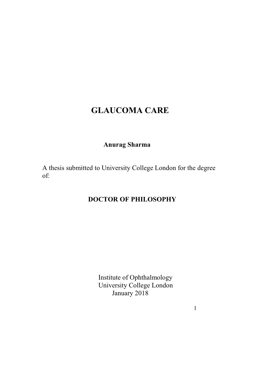 Glaucoma Care