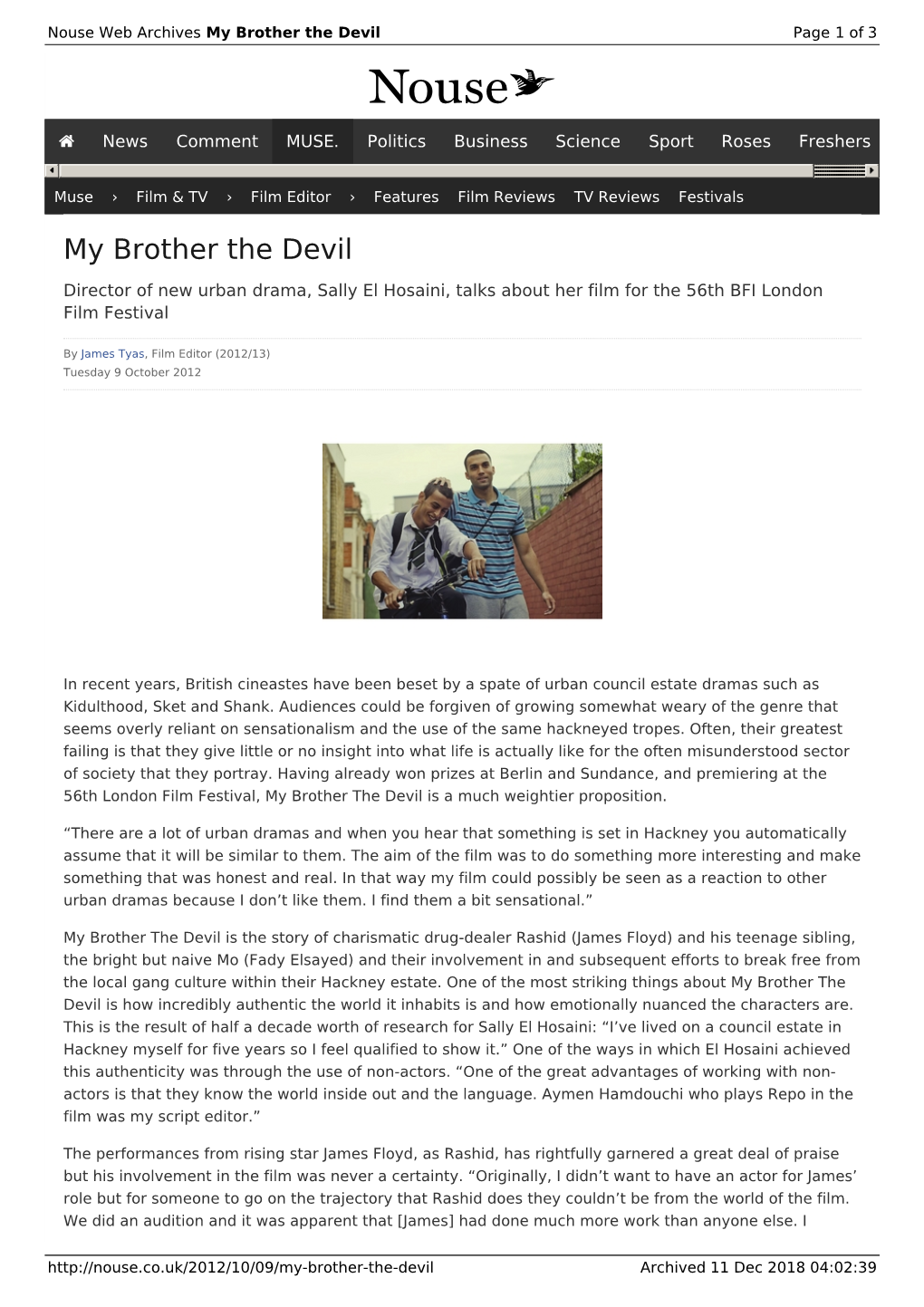 My Brother the Devil | Nouse