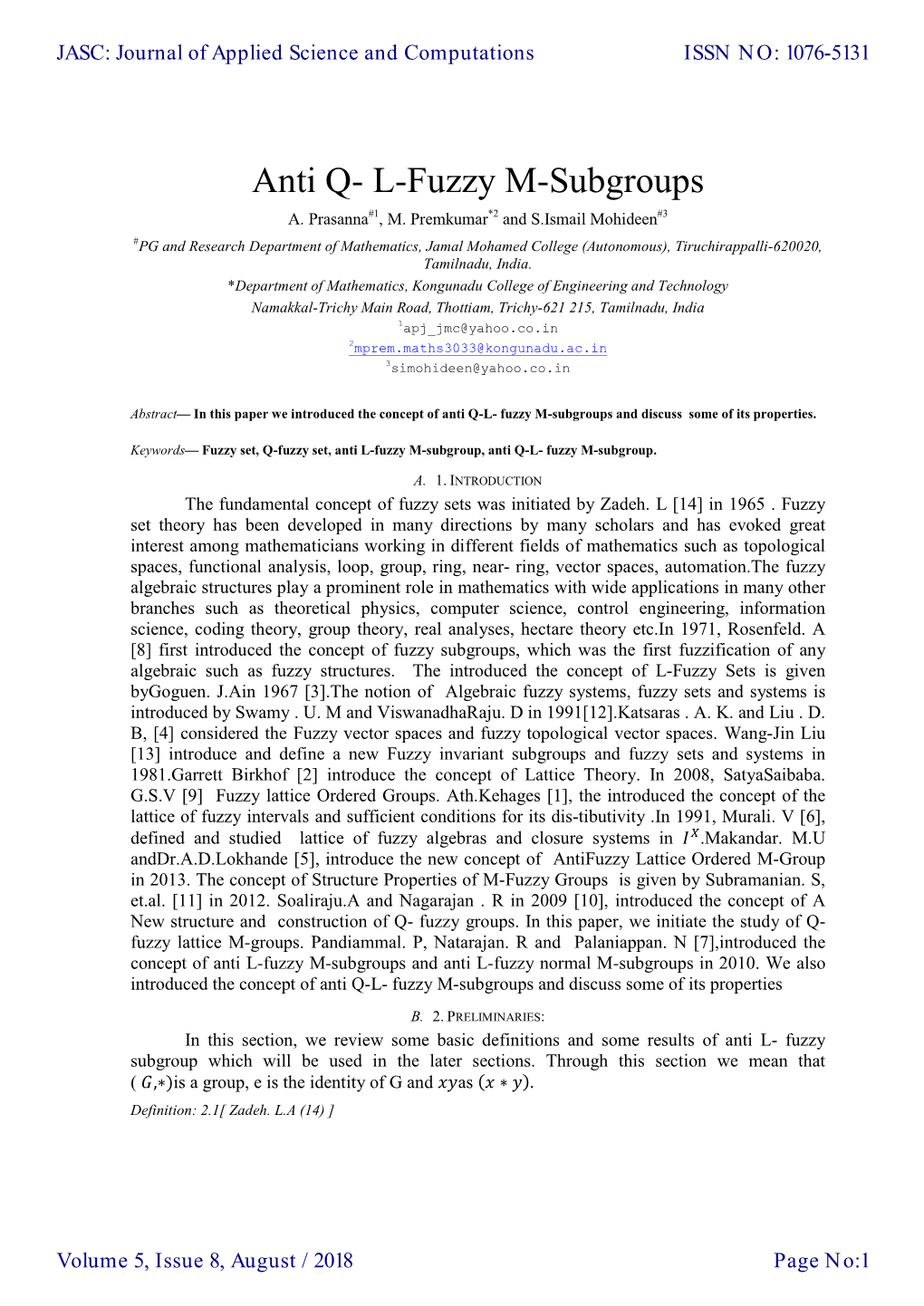 L-Fuzzy M-Subgroups A