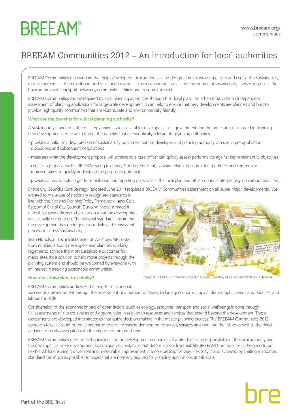 BREEAM Communities 2012 – an Introduction for Local Authorities