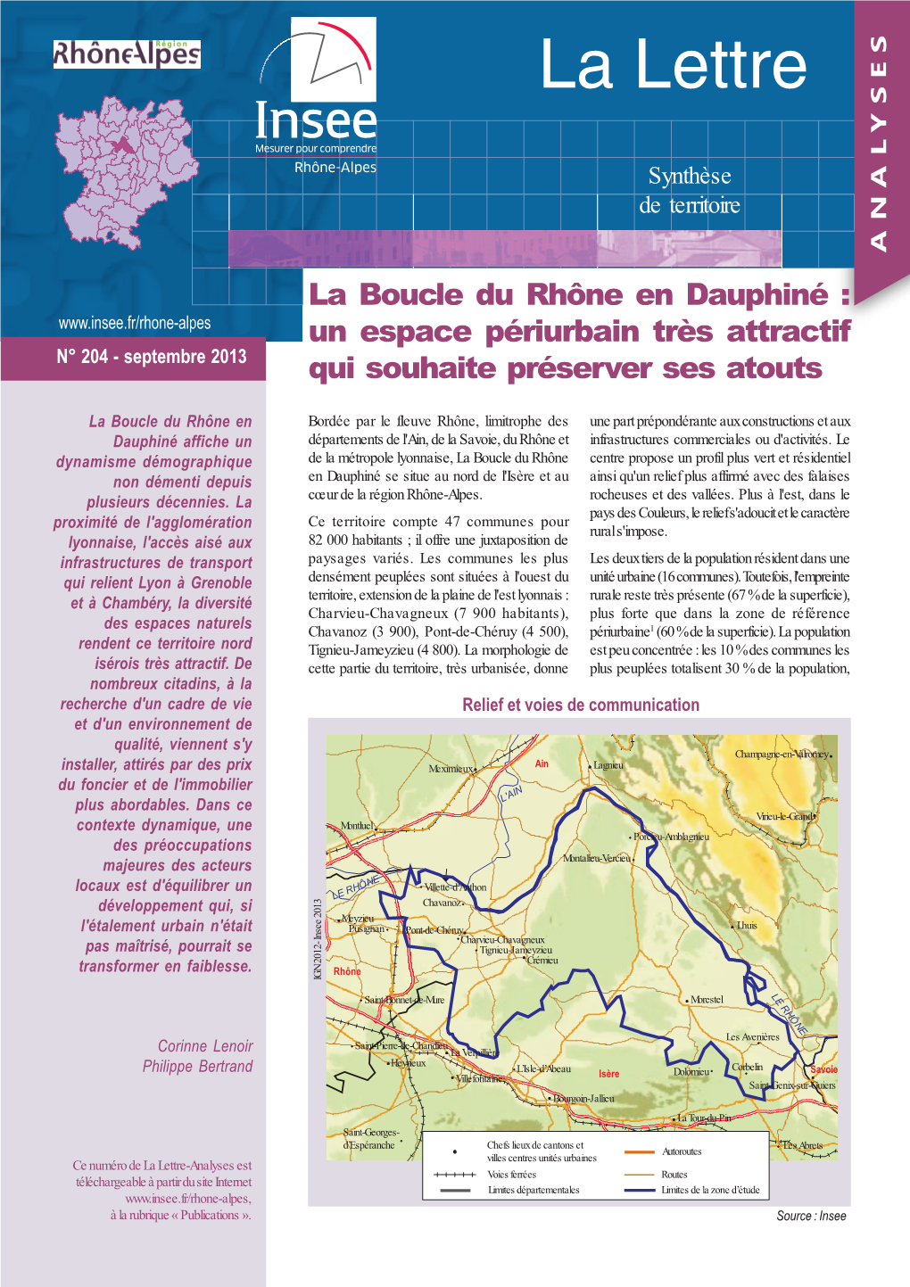 La Boucle Du Rhône En Dauphiné : Un Espace Périurbain Très Attractif N° 204 - Septembre 2013 Qui Souhaite Préserver Ses Atouts