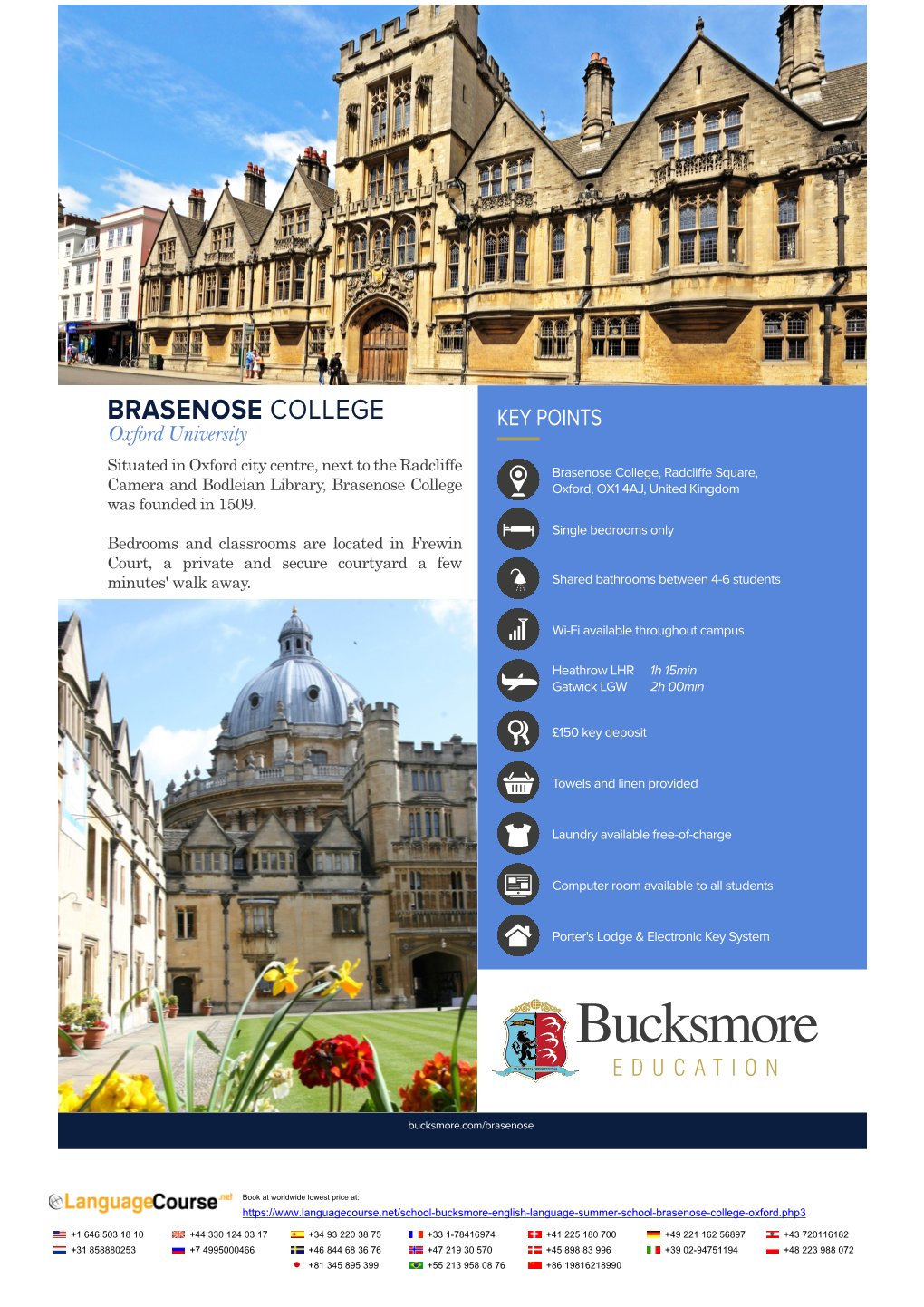 BRASENOSE COLLEGE KEY POINTS Oxford University