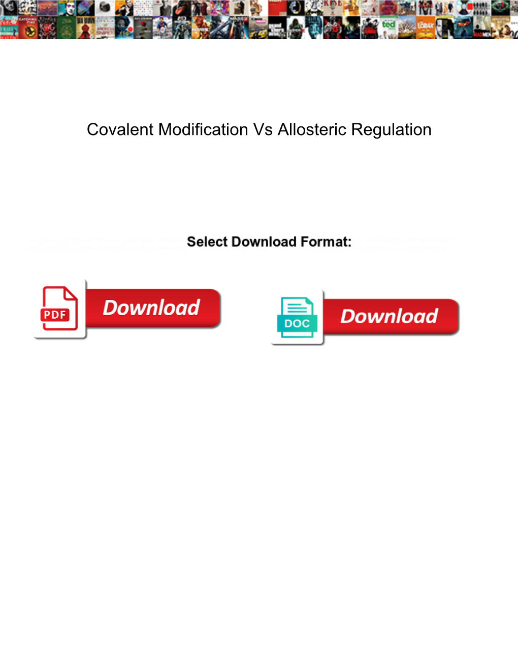 Covalent Modification Vs Allosteric Regulation