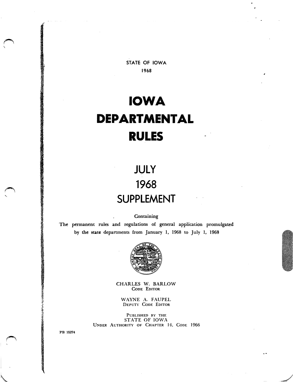1968 Iowa Departmental Rules