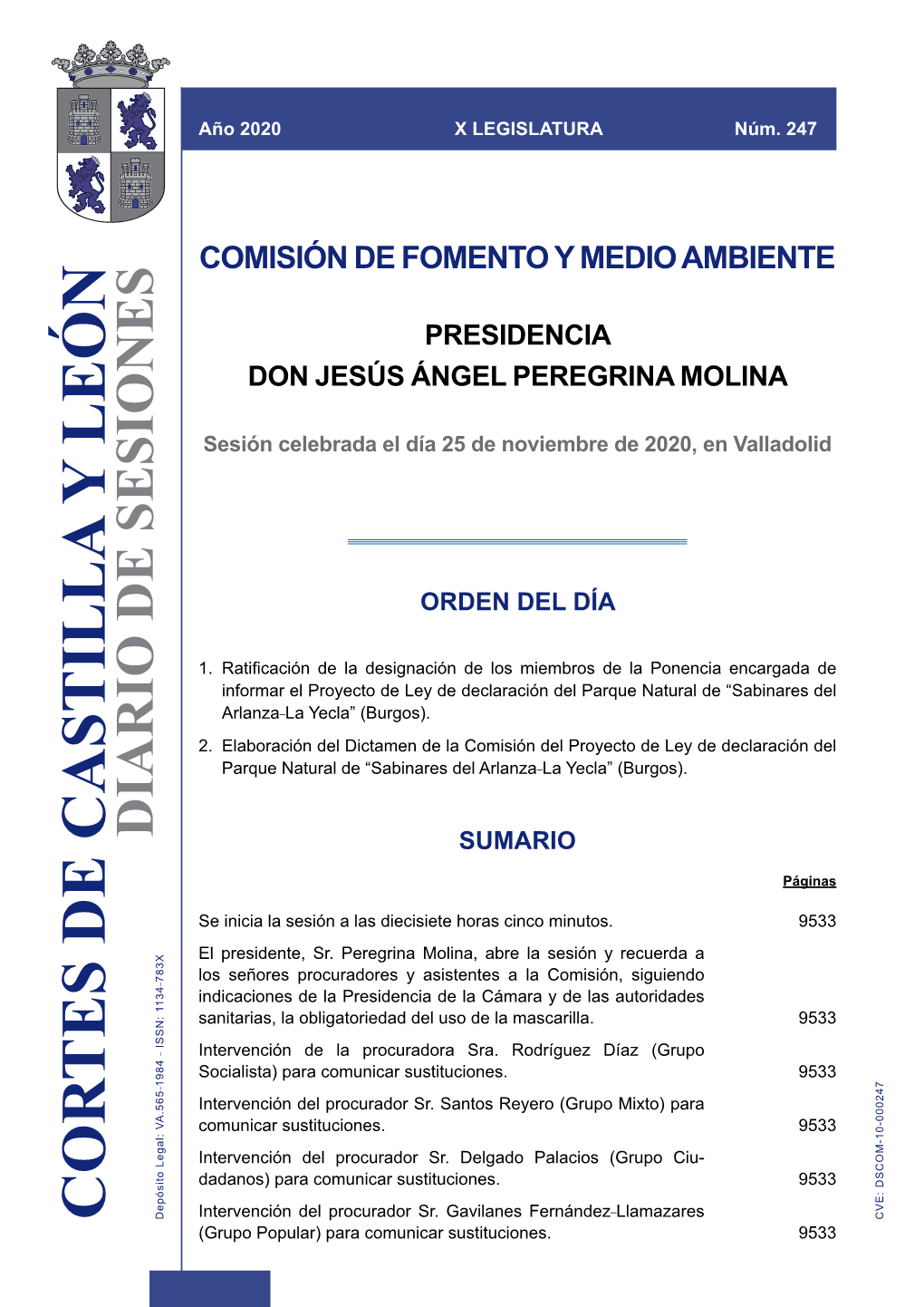 Comisión De Fomento Y Medio Ambiente, 25 De Noviembre De