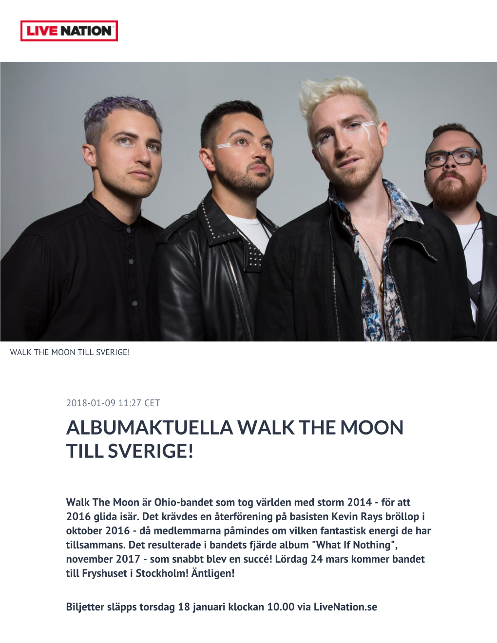 Albumaktuella Walk the Moon Till Sverige!