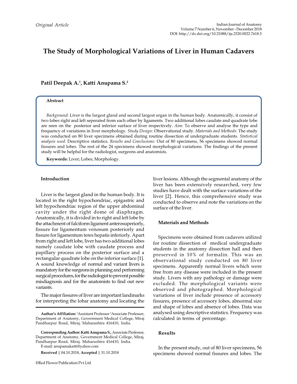 The Study of Morphological Variations of Liver in Human Cadavers