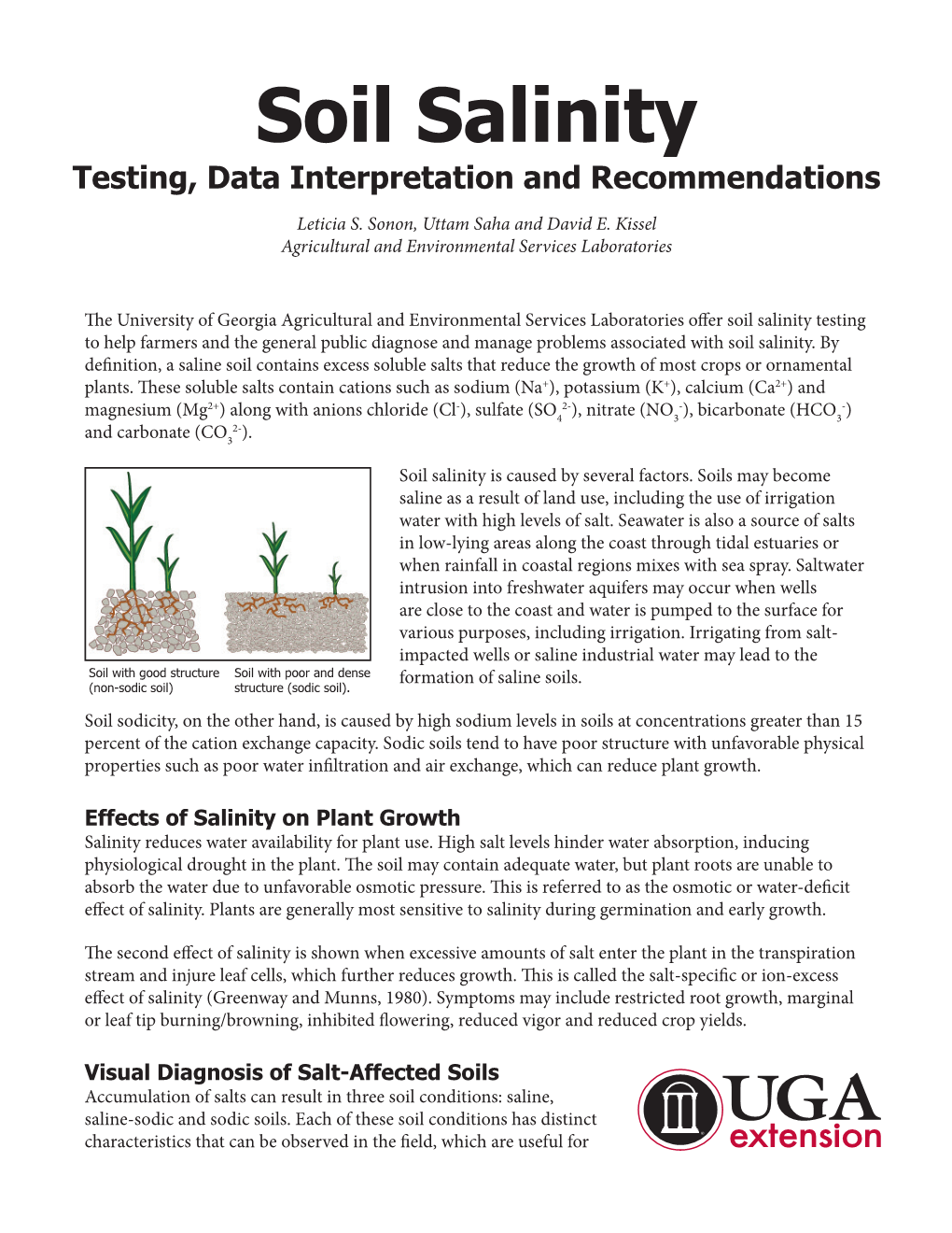 Soil Salinity Testing, Data Interpretation and Recommendations