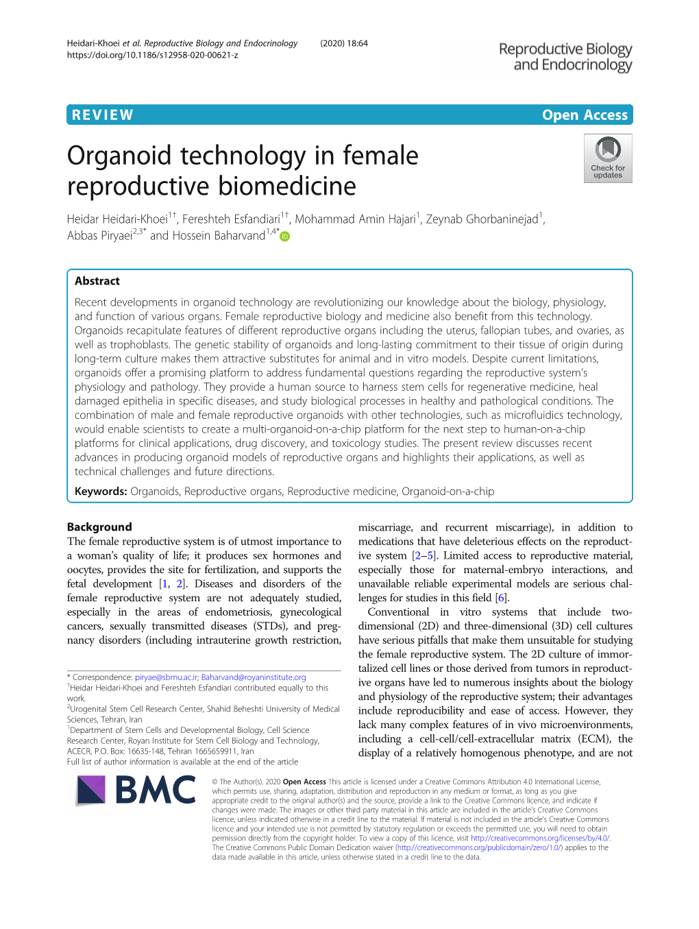 Organoid Technology in Female Reproductive Biomedicine