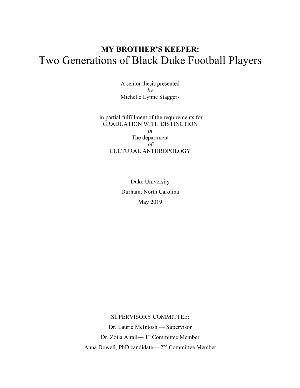 Two Generations of Black Duke Football Players