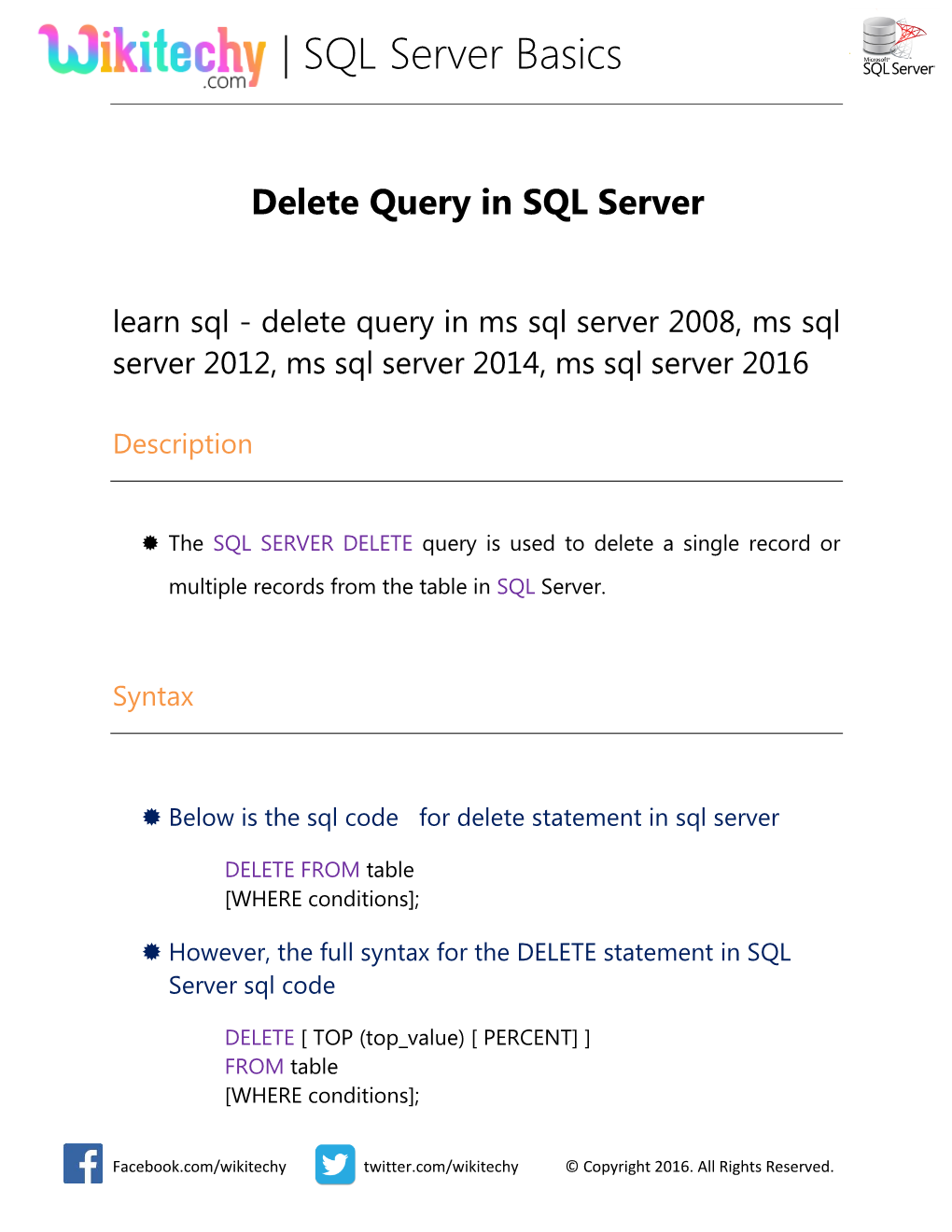 | SQL Server Basics