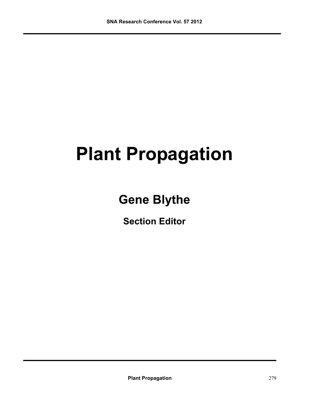 Plant Propagation