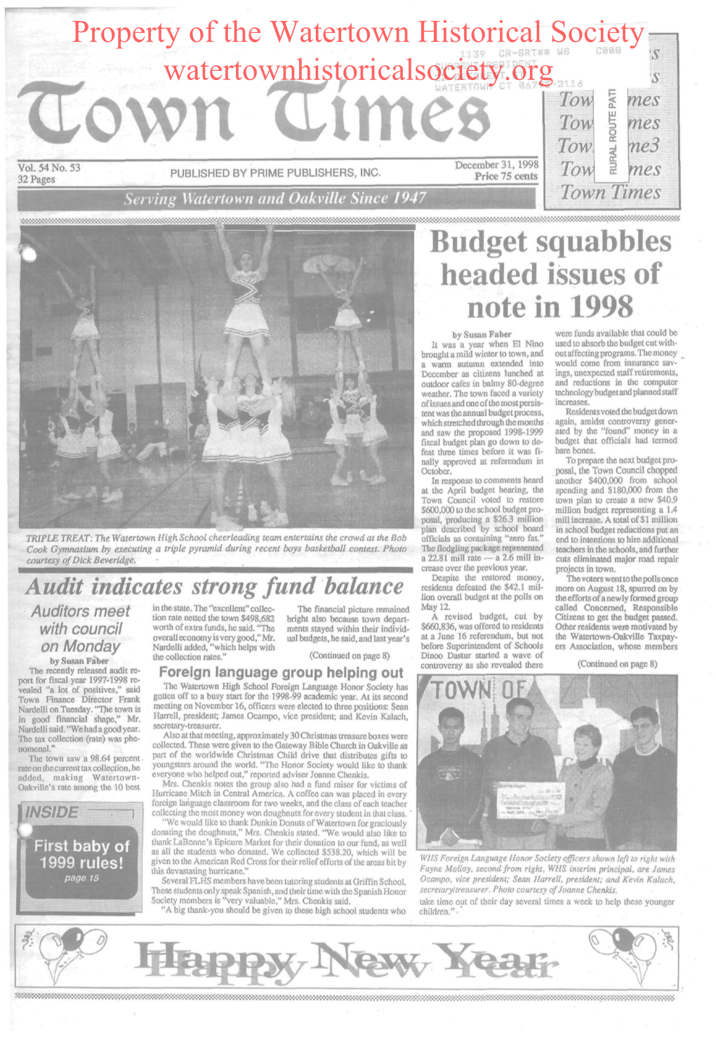 Budget Squabbles Headed Issues of Note in 1998