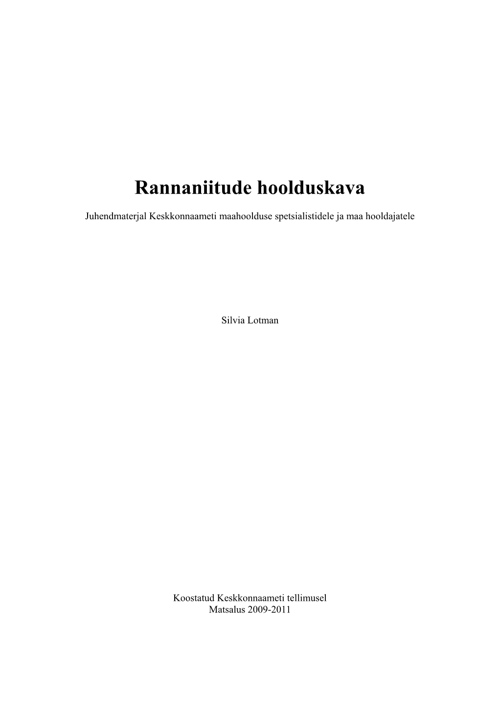 Rannaniitude Hoolduskava