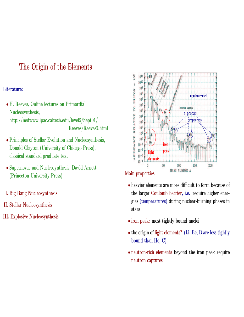 The Origin of the Elements