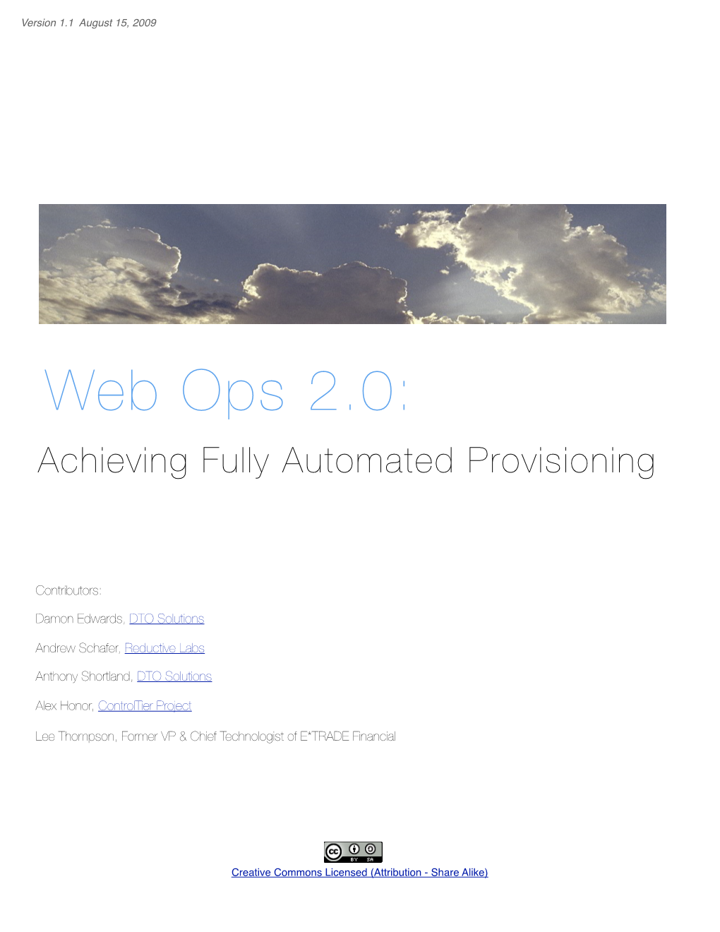 Web Ops 2.0: Achieving Fully Automated Provisioning