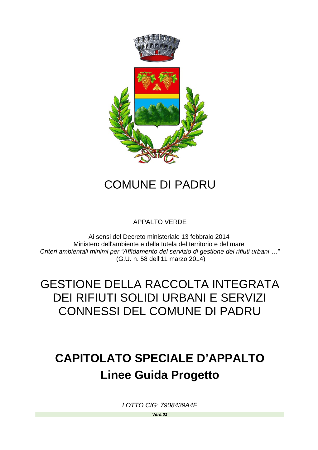 Comune Di Padru Gestione Della Raccolta Integrata