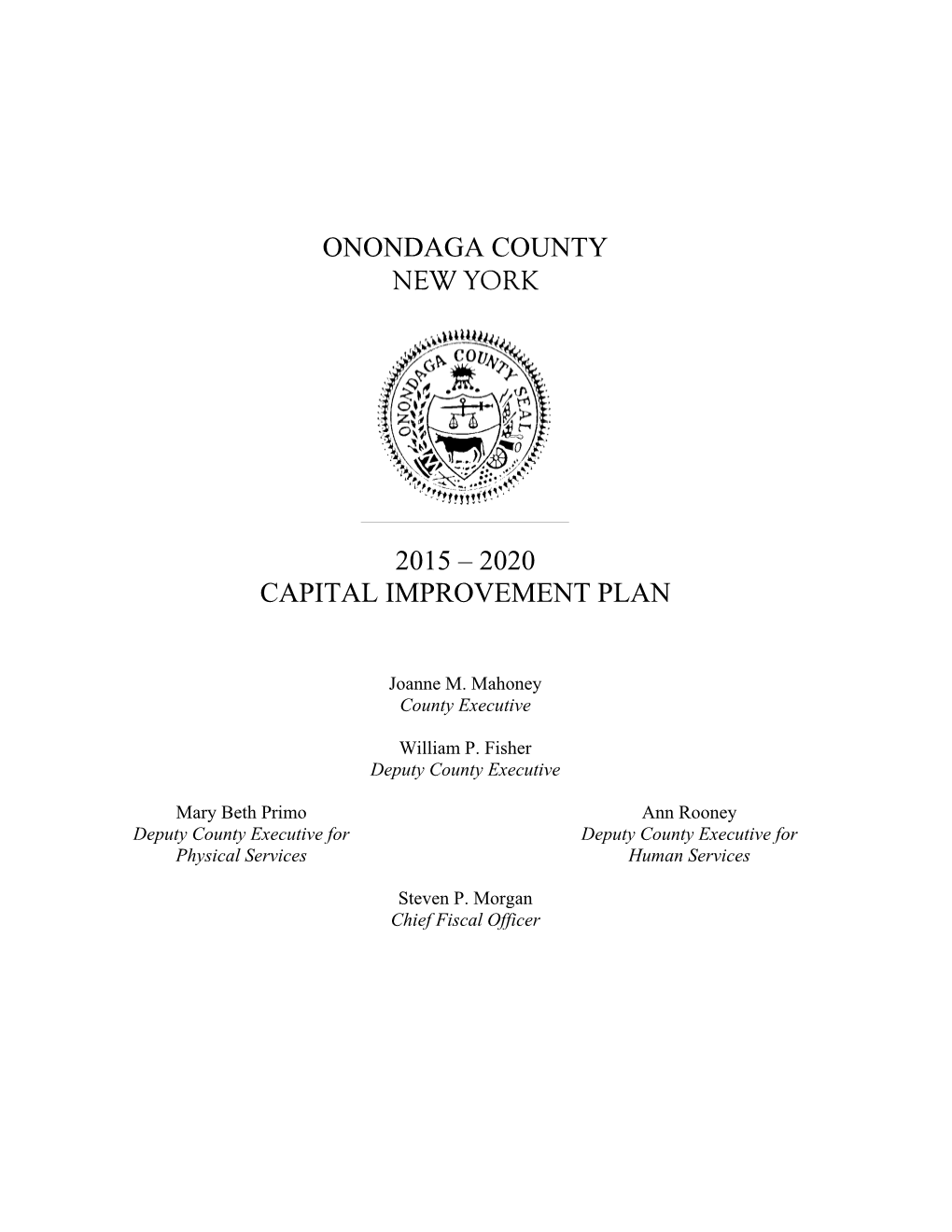 2015 – 2020 Capital Improvement Plan