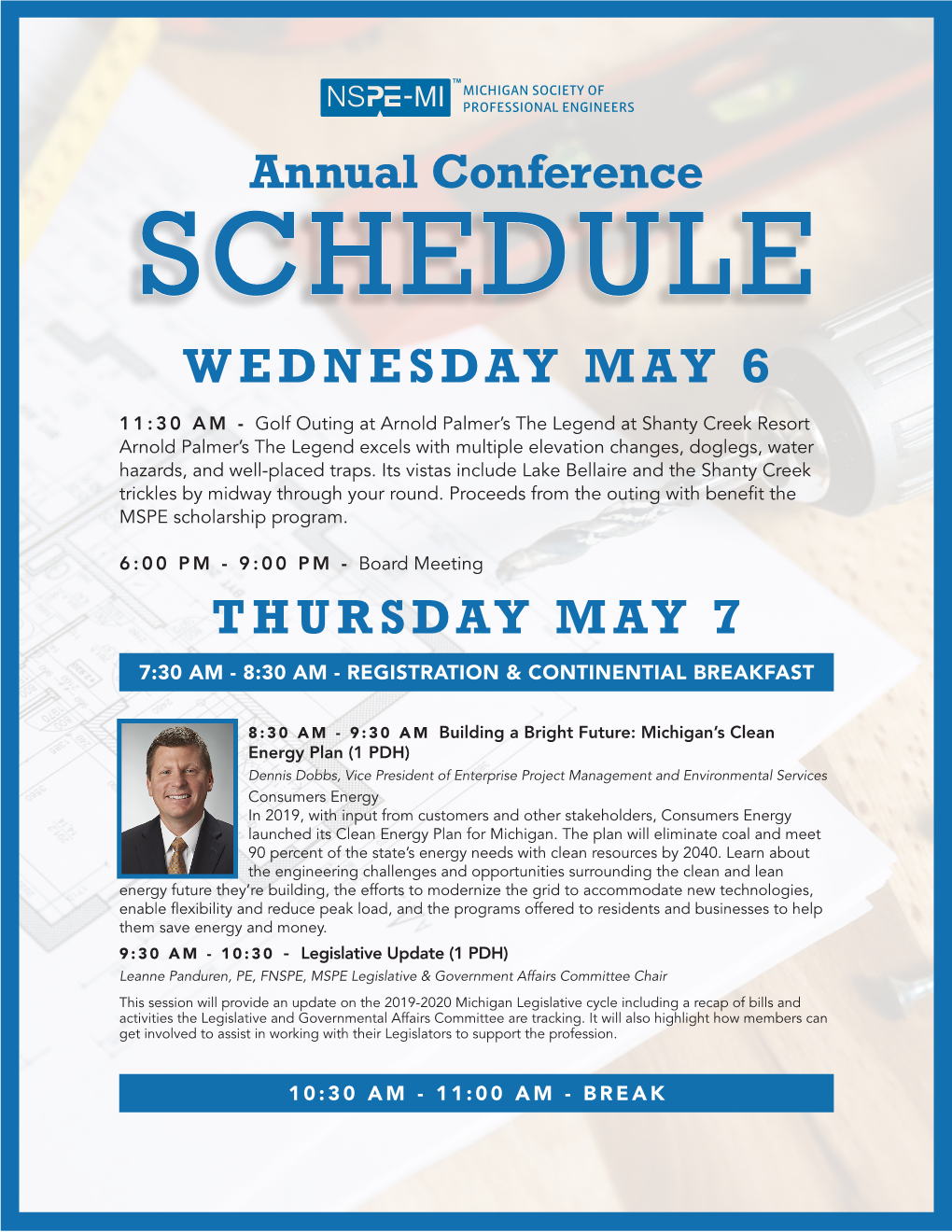 Annual Conference SCHEDULE WEDNESDAY MAY 6