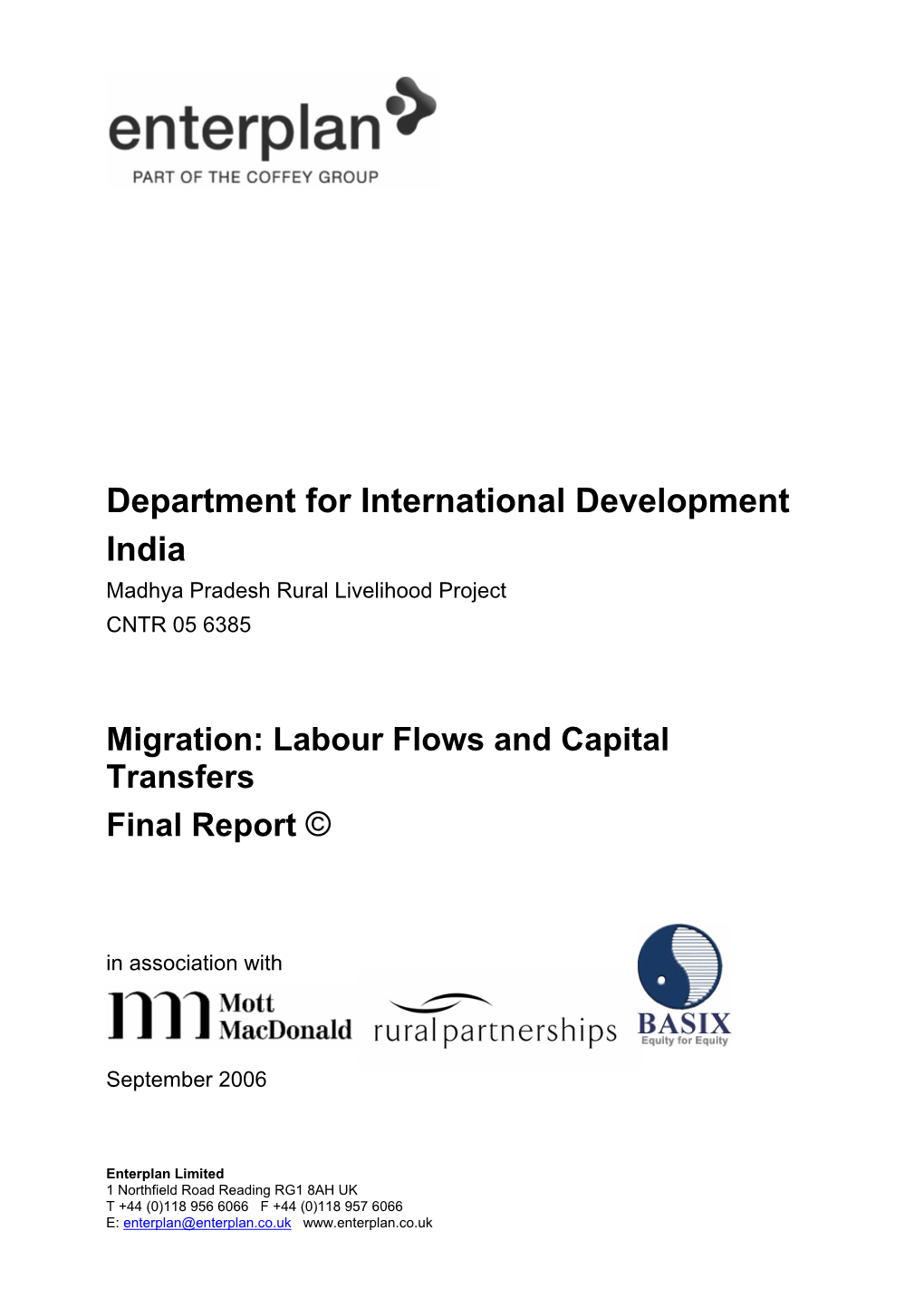 Migration: Labour Flows and Capital Transfers Final Report ©