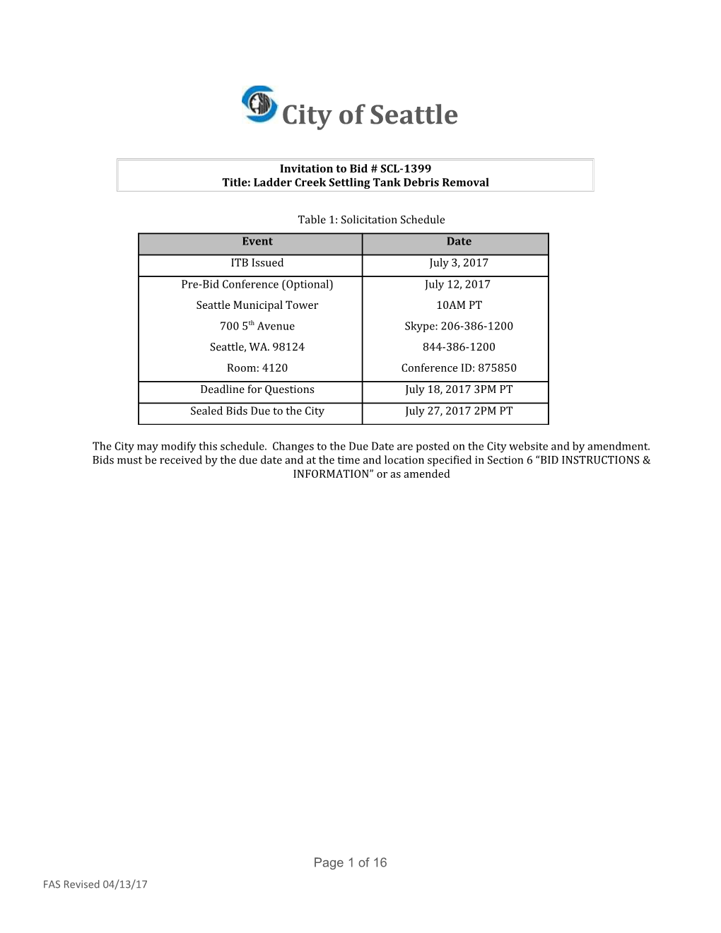 Request for Proposal s79