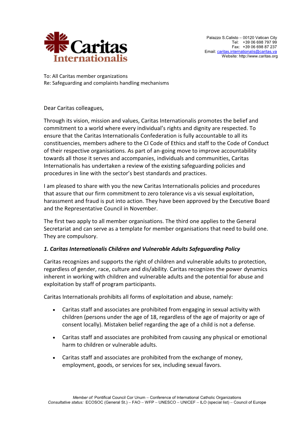 CI Safeguarding and Complaints Handling Mechanisms