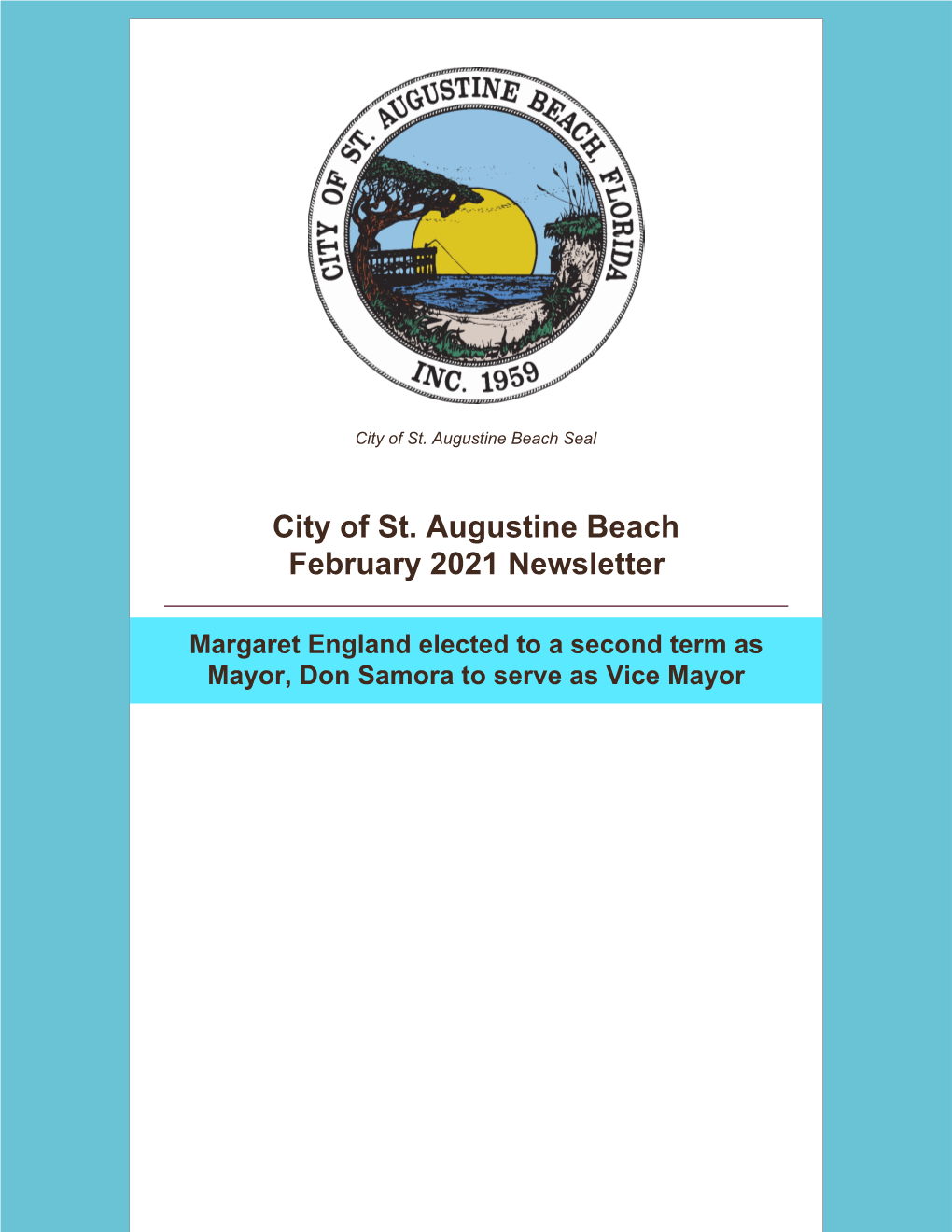 City of St. Augustine Beach February 2021 Newsletter