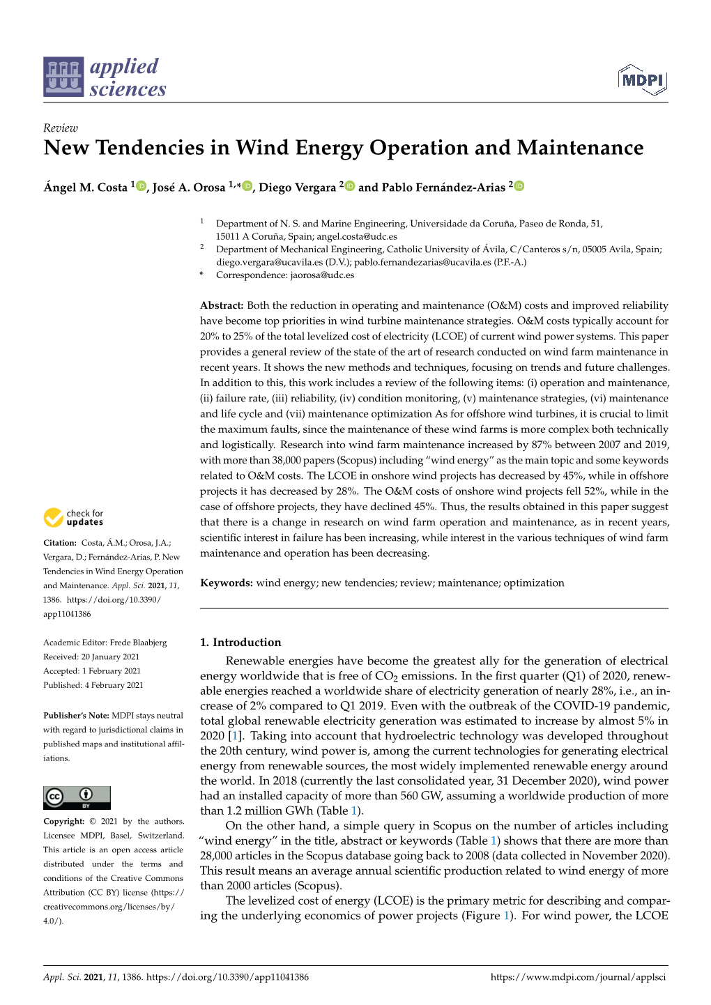 New Tendencies in Wind Energy Operation and Maintenance