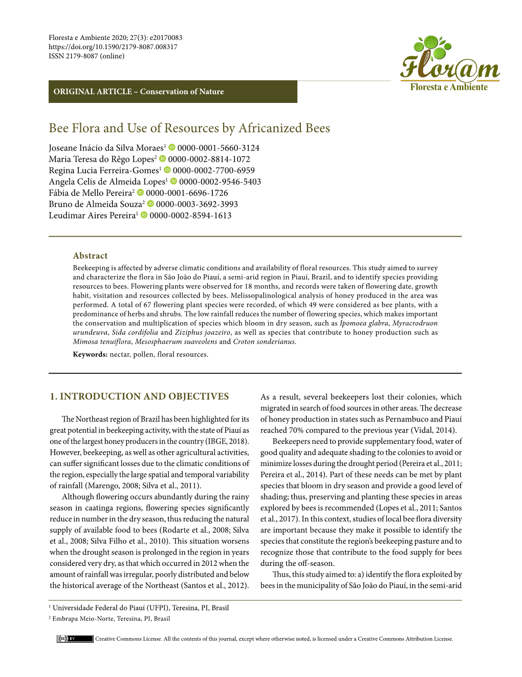 Bee Flora and Use of Resources by Africanized Bees