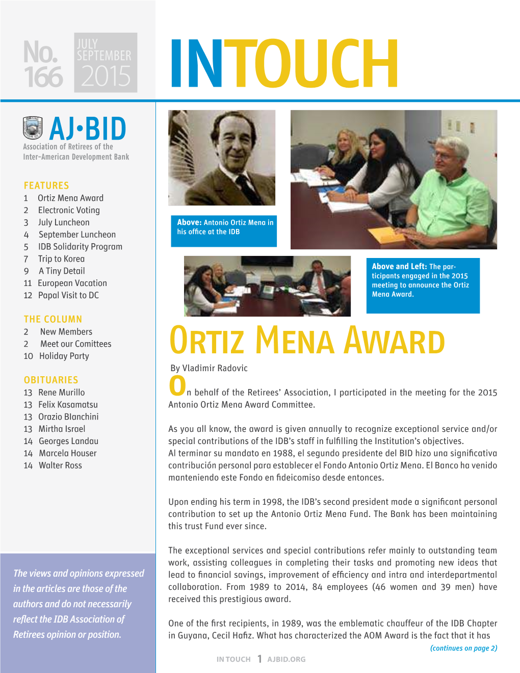 Ortiz Mena Award